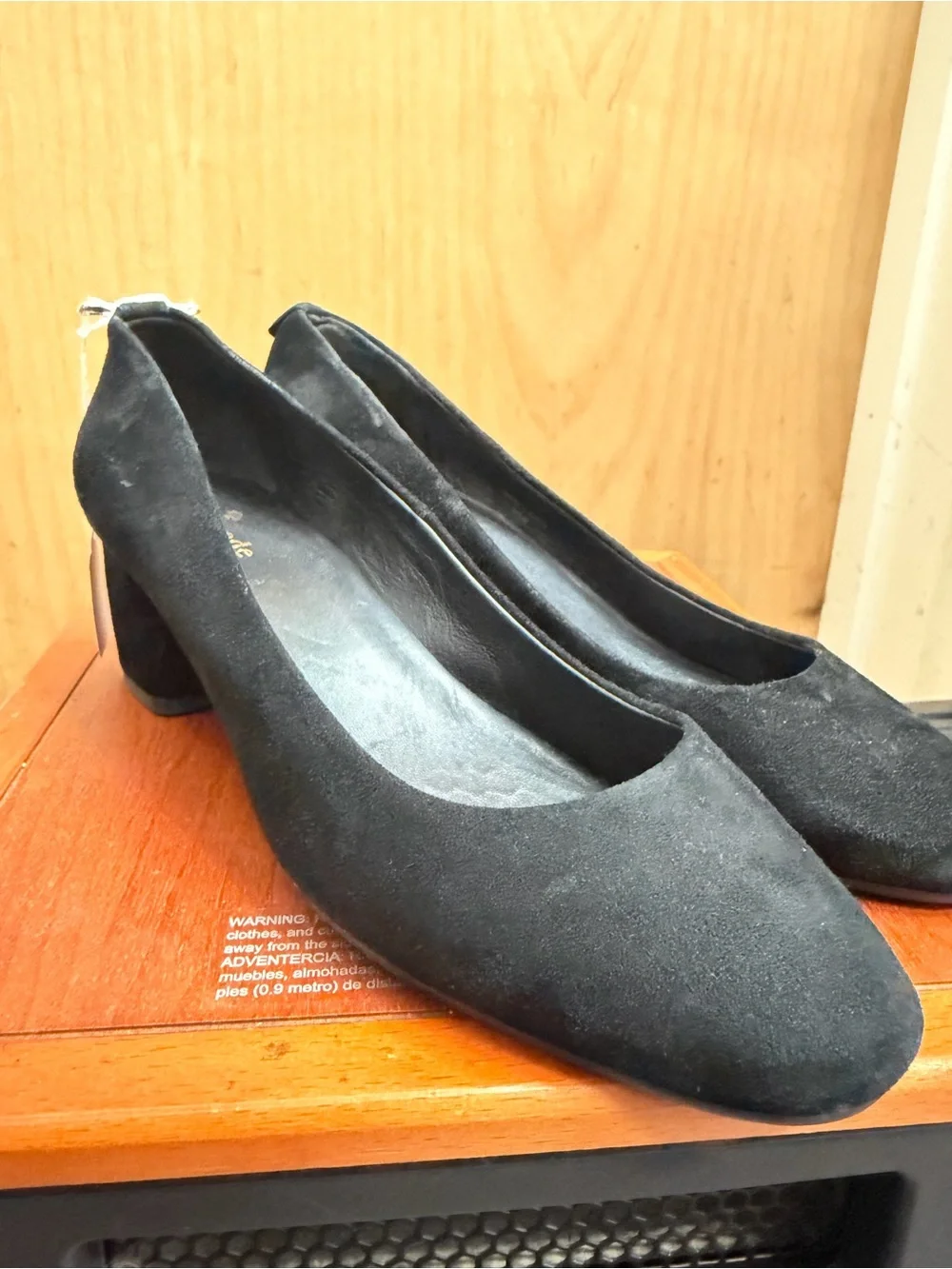 Kate Spade New York Black Suede 2” Block Heel Pumps Size: 8.5